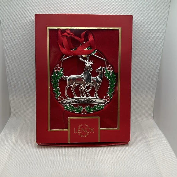 Lenox Our First Christmas Together Deer couple Ornament 2022 removable tag - Picture 8 of 8